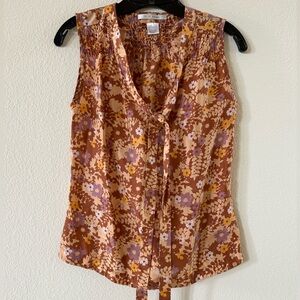 Beautiful Cote Femme Sleeveless Blouse - 100% Silk